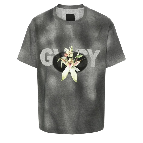 size XL Givenchy Floral Graphic Faded Grey T-Shirt - Picture 1 of 6